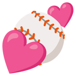 baseball and two hearts