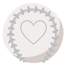 baseball and white heart