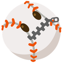 Baseball and Zipper-mouth face