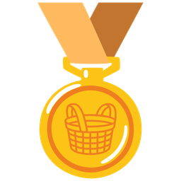 Basket and 1st place medal