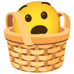 basket and anguished face
