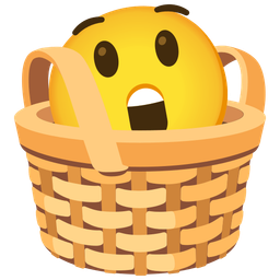 basket and astonished face