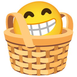 Basket and Beaming face with smiling eyes