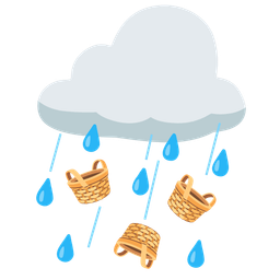 Basket and Cloud with rain