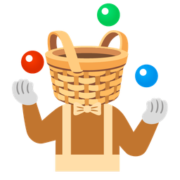 basket and clown face