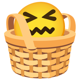 basket and confounded face