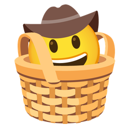 basket and cowboy hat face