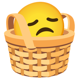 basket and disappointed face