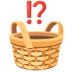 Basket and Exclamation question mark