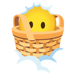 basket and face in clouds