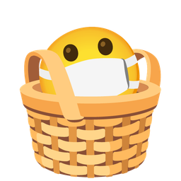 basket and face with medical mask