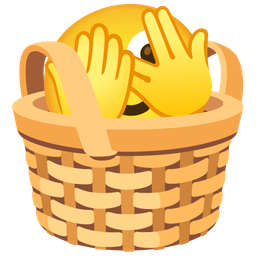 basket and face with peeking eye