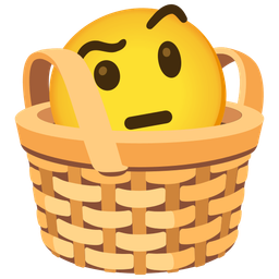 basket and face with raised eyebrow