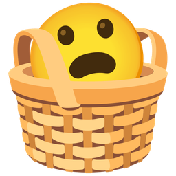 Basket and Frowning face with open mouth