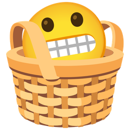 basket and grimacing face
