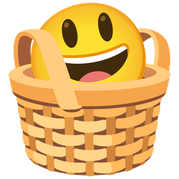 Basket and Grinning face with big eyes