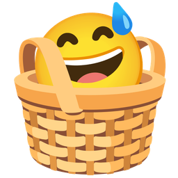 Basket and Grinning face with sweat