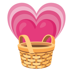 basket and growing heart