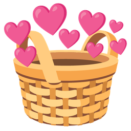 basket and heart with arrow