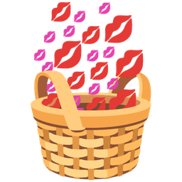 basket and kiss mark
