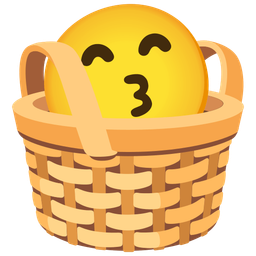 Basket and Kissing face with smiling eyes