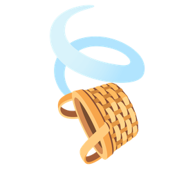 Basket and Leaf fluttering in wind