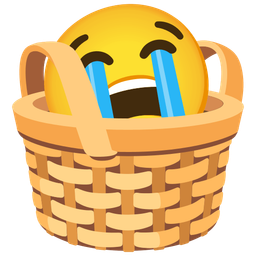 basket and loudly crying face