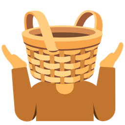basket and person shrugging