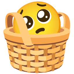 basket and pleading face