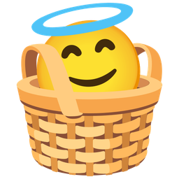 Basket and Smiling face with halo