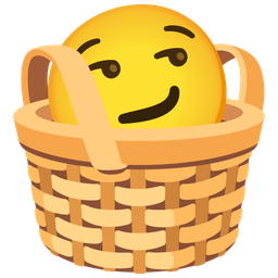 basket and smirking face