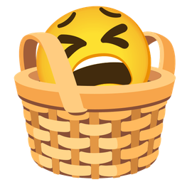 basket and tired face