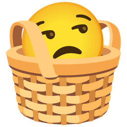 basket and unamused face