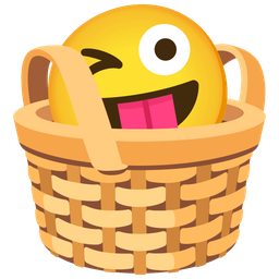 Basket and Winking face with tongue