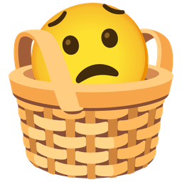 basket and worried face