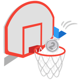 basketball and 2nd place medal