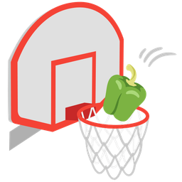 basketball and bell pepper