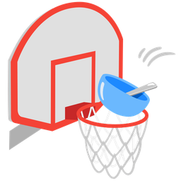 basketball and bowl with spoon