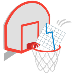 basketball and chart decreasing