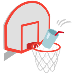 basketball and cup with straw