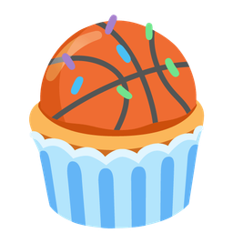 basketball and cupcake