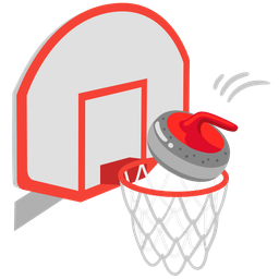 basketball and curling stone