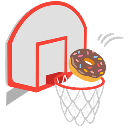 basketball and doughnut