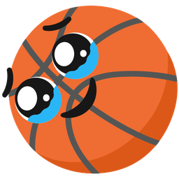 basketball and face holding back tears