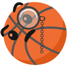 basketball and face with monocle