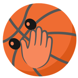 Basketball and Face with open eyes and hand over mouth