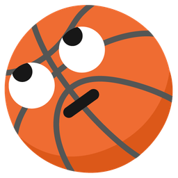 basketball and face with rolling eyes