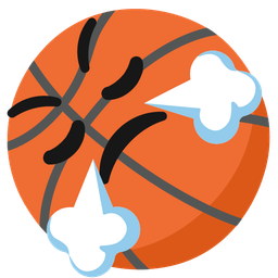 basketball and face with steam from nose