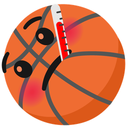 basketball and face with thermometer