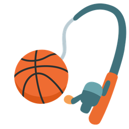 basketball and fishing pole
